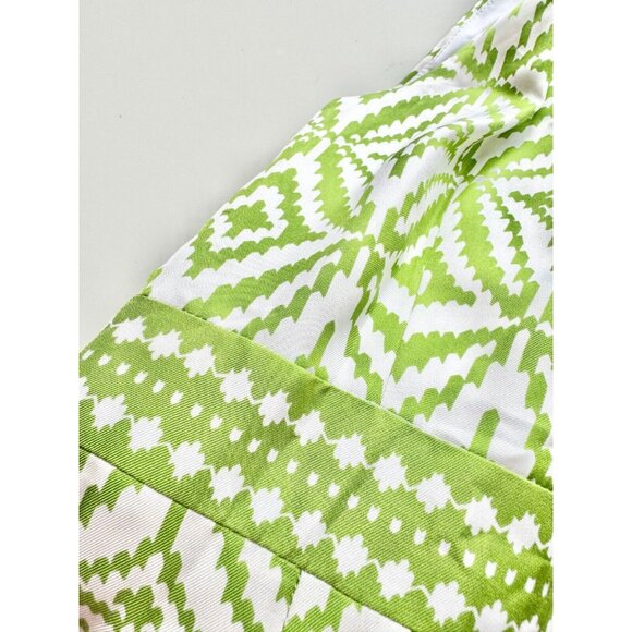MILLY White Green Geometric Print Silk Twill Chain Halter Sheath Dress, Size 2 - Picture 8 of 14